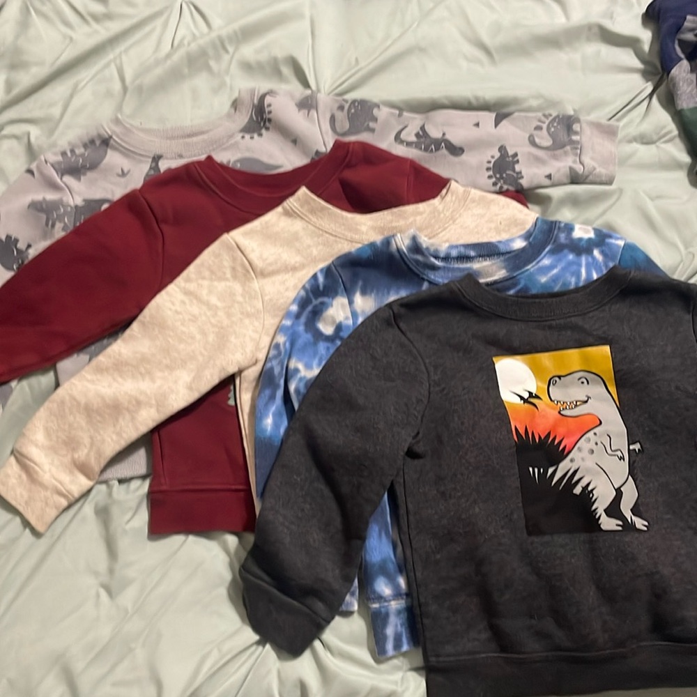 Five sweatshirts, size 24 months